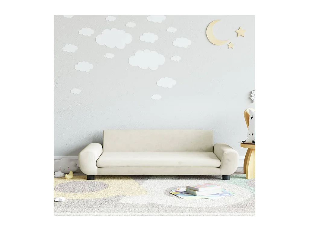 Canapé pour enfants crème 100x54x33 cm velours FR124258