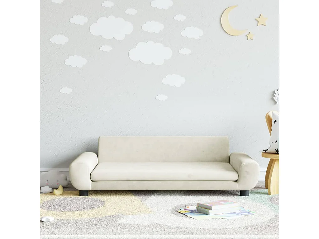 Canapé pour enfants crème 100x54x33 cm velours FR124258