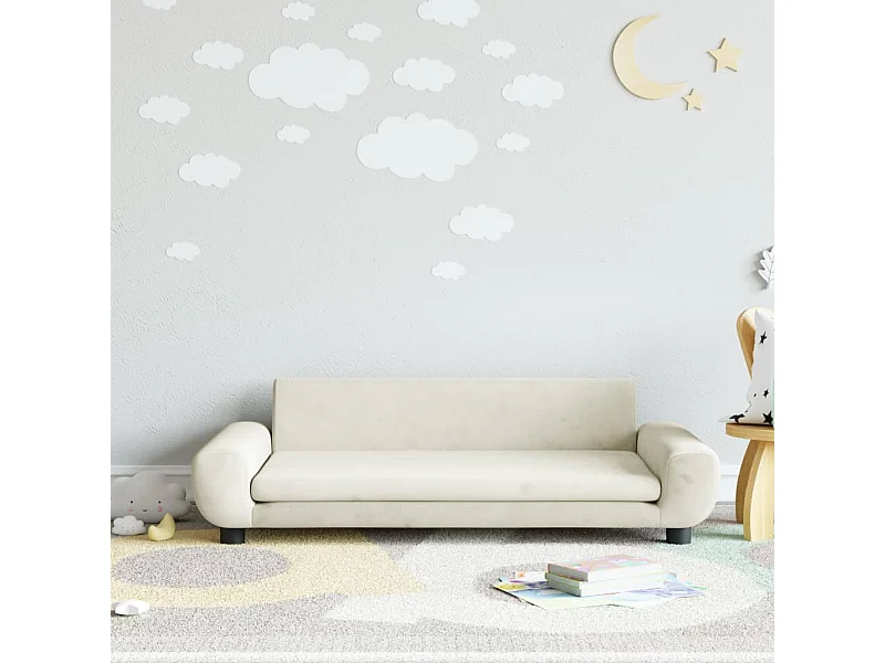 Canapé pour enfants crème 100x54x33 cm velours FR124258