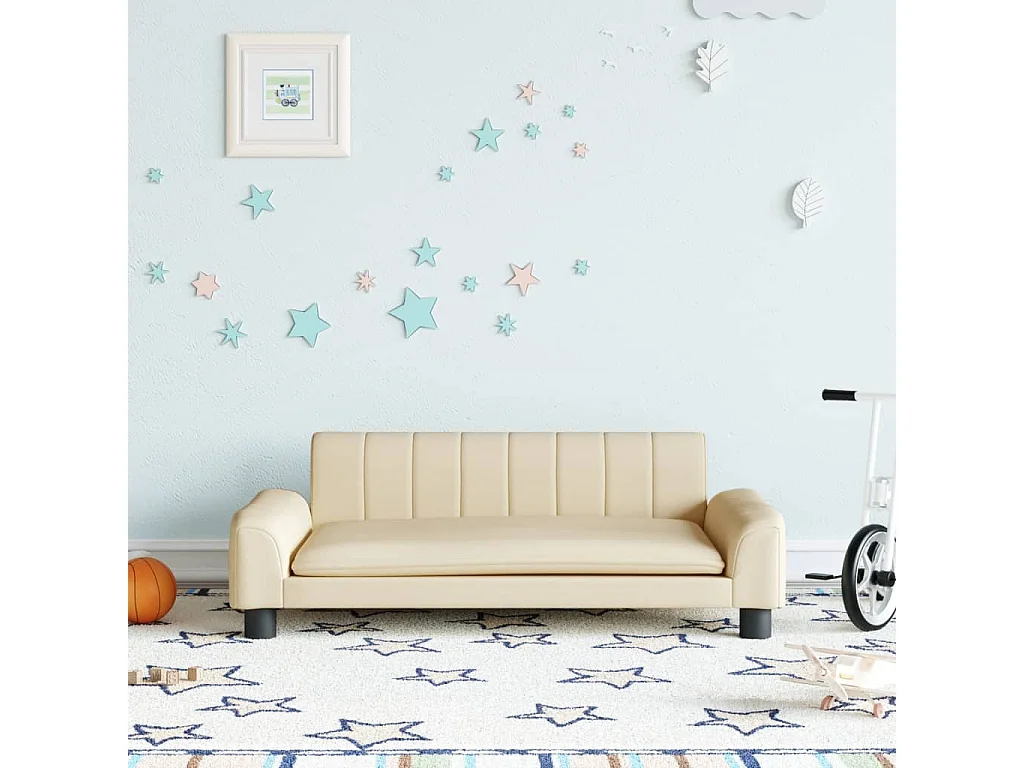Canapé pour enfants crème 90x53x30 cm tissu FR242270