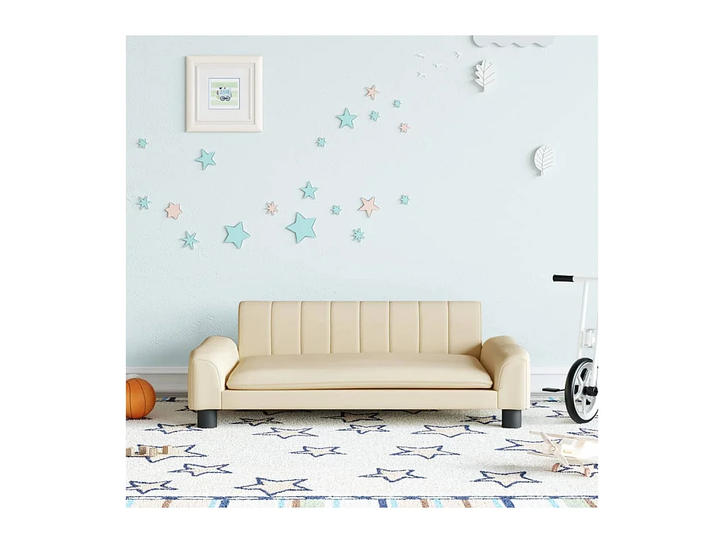 Canapé pour enfants crème 90x53x30 cm tissu FR242270