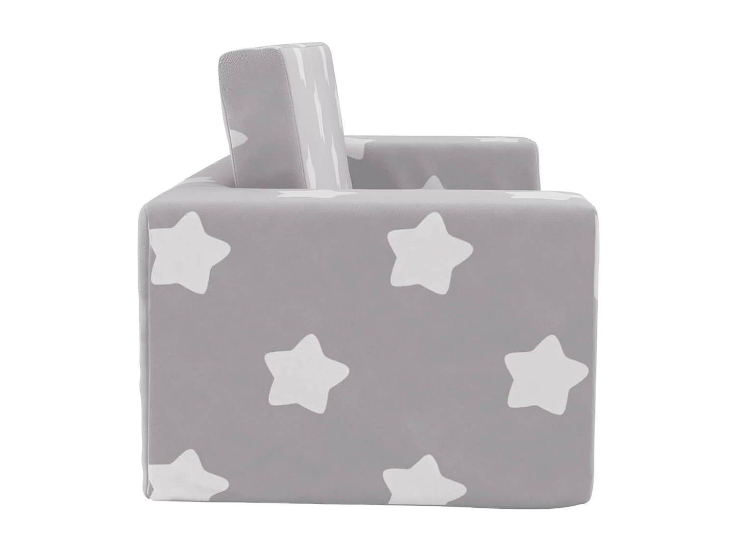 Canapé-lit enfant 2 places gris clair étoiles peluche douce FR836679