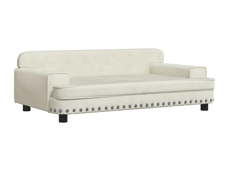 Sofá para niños de terciopelo crema 90x53x30 cm ES463278