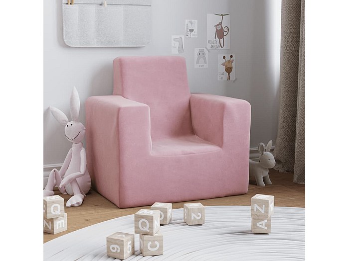 Akozon Canapé-lit Pour Enfants 2 Places Rose Peluche Douce