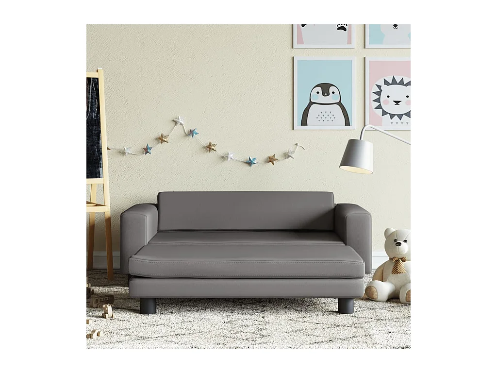 Canapé avec repose-pied pour enfants gis 100x50x30cm similicuir FR290975