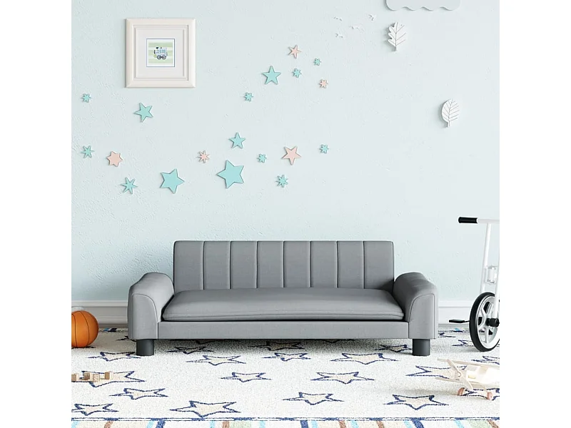 Sofá infantil 90x53x30 cm tecido cinzento-claro PT598901
