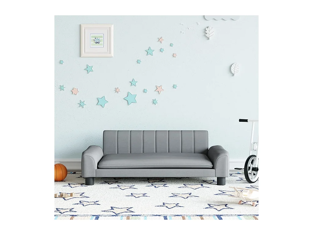 Canapé pour enfants gris clair 90x53x30 cm tissu FR860377