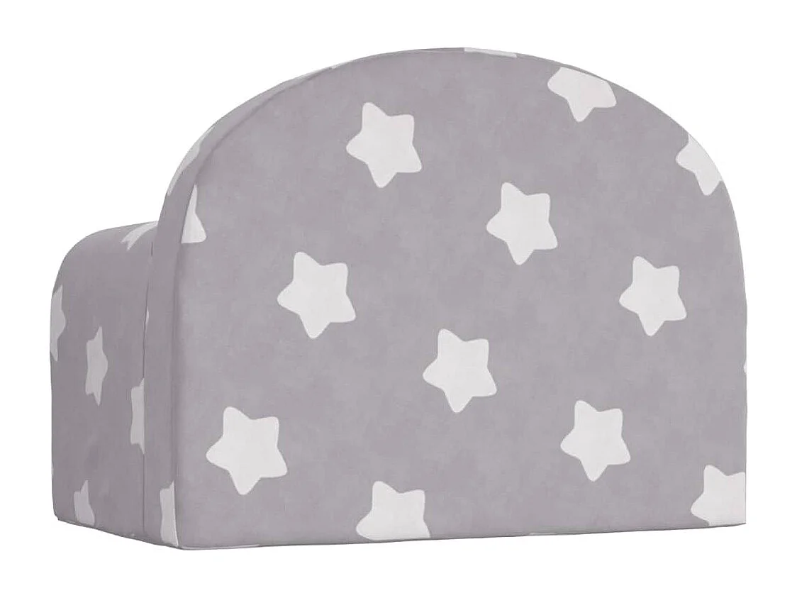 Canapé pour enfants gris clair avec étoiles peluche douce FR792027