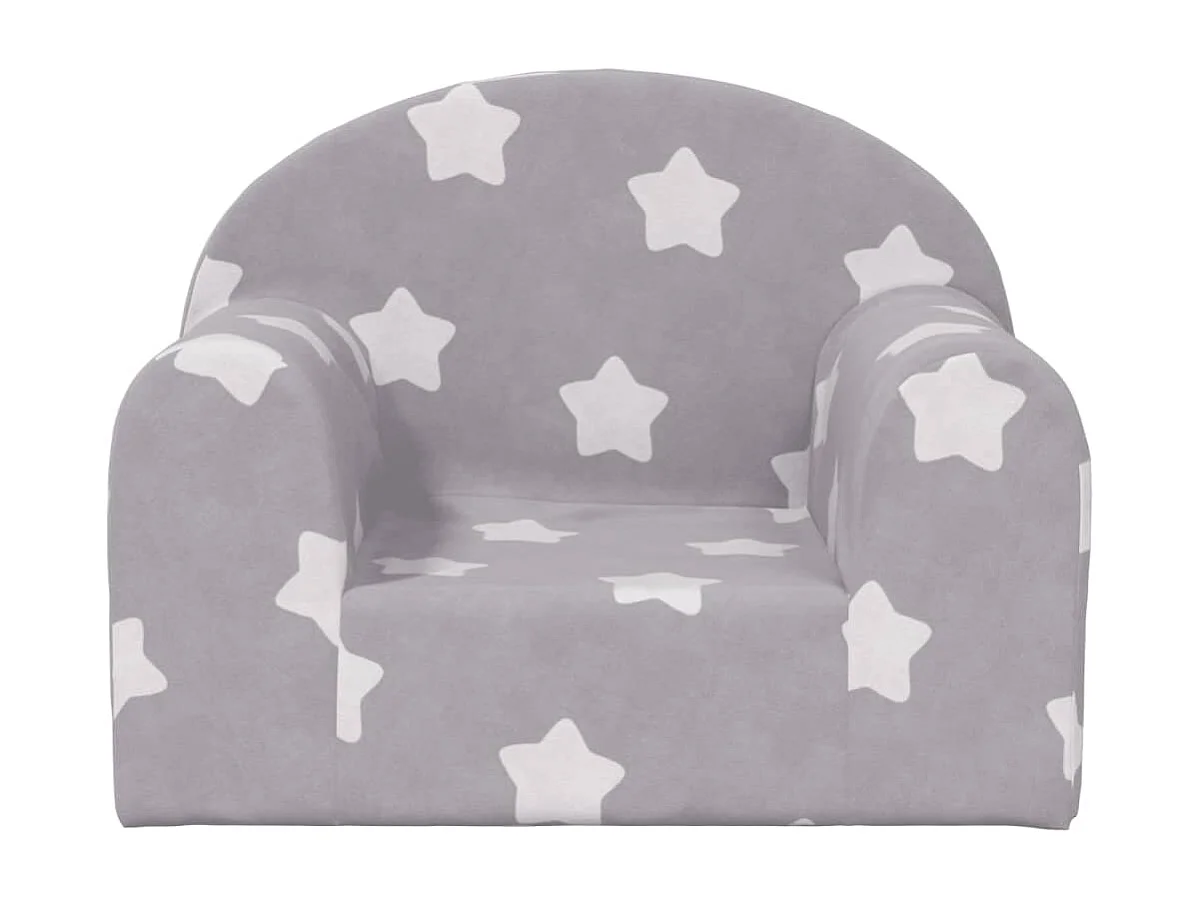 Sofá infantil c/ estrelas pelúcia macia cinzento-claro PT514233