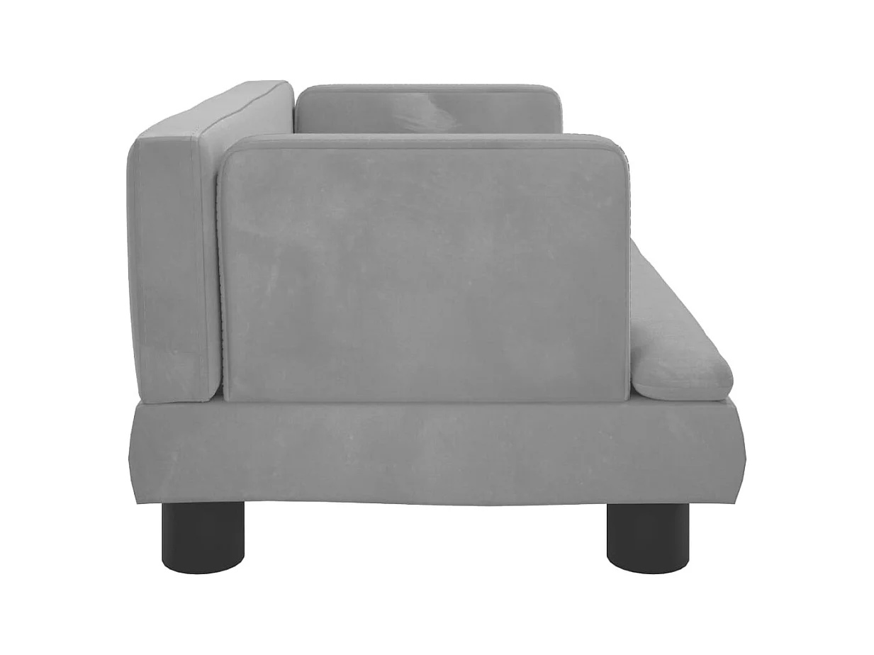 Sofá infantil 60x40x30 cm veludo cinzento-claro PT937662