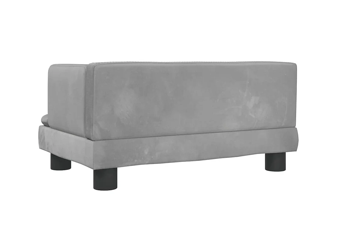 Sofá infantil 60x40x30 cm veludo cinzento-claro PT937662