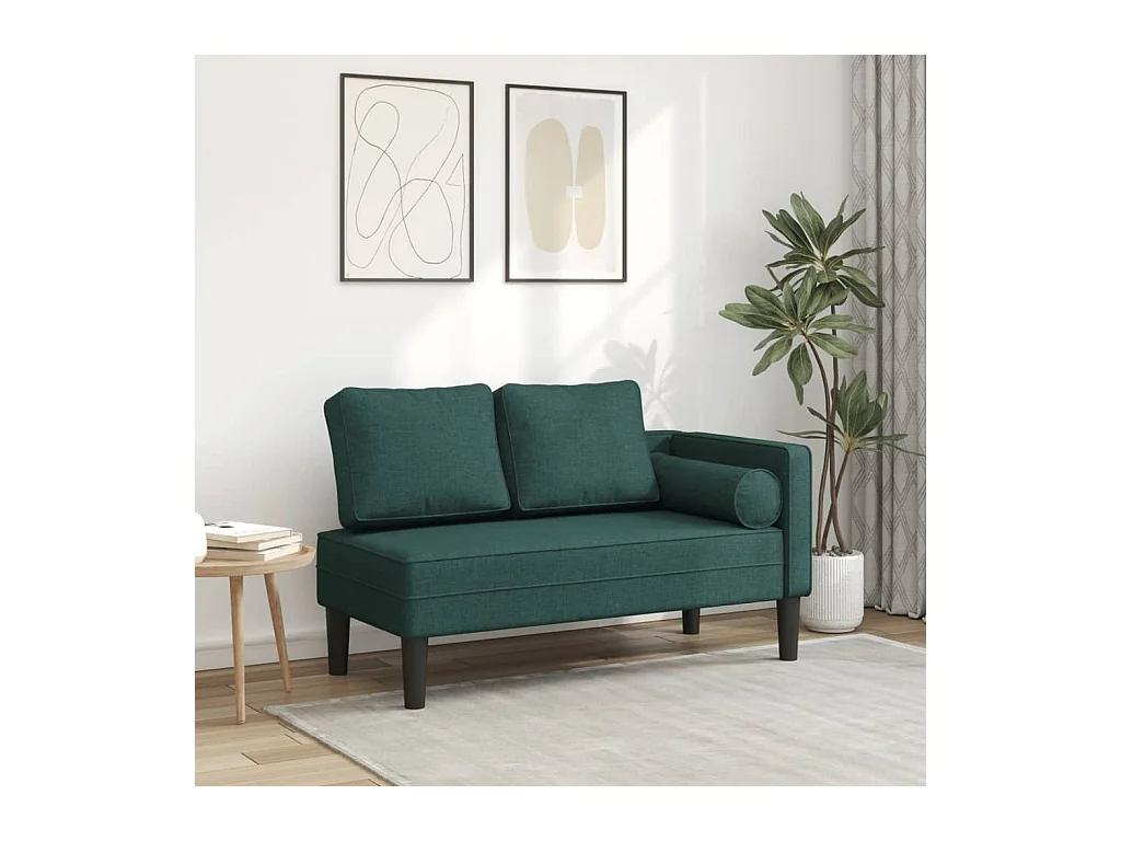 Canapé avec coussins vert foncé tissu FR366220