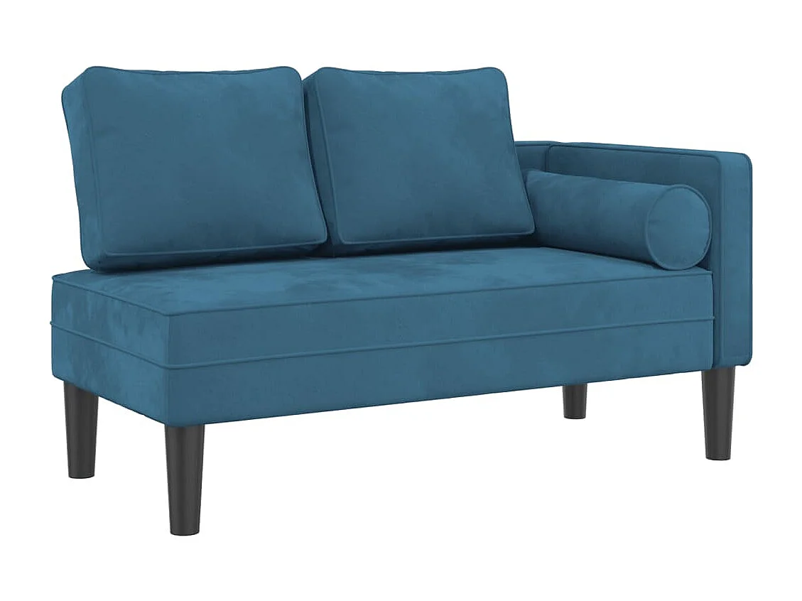 Chaise lounge com almofadões veludo azul PT825002