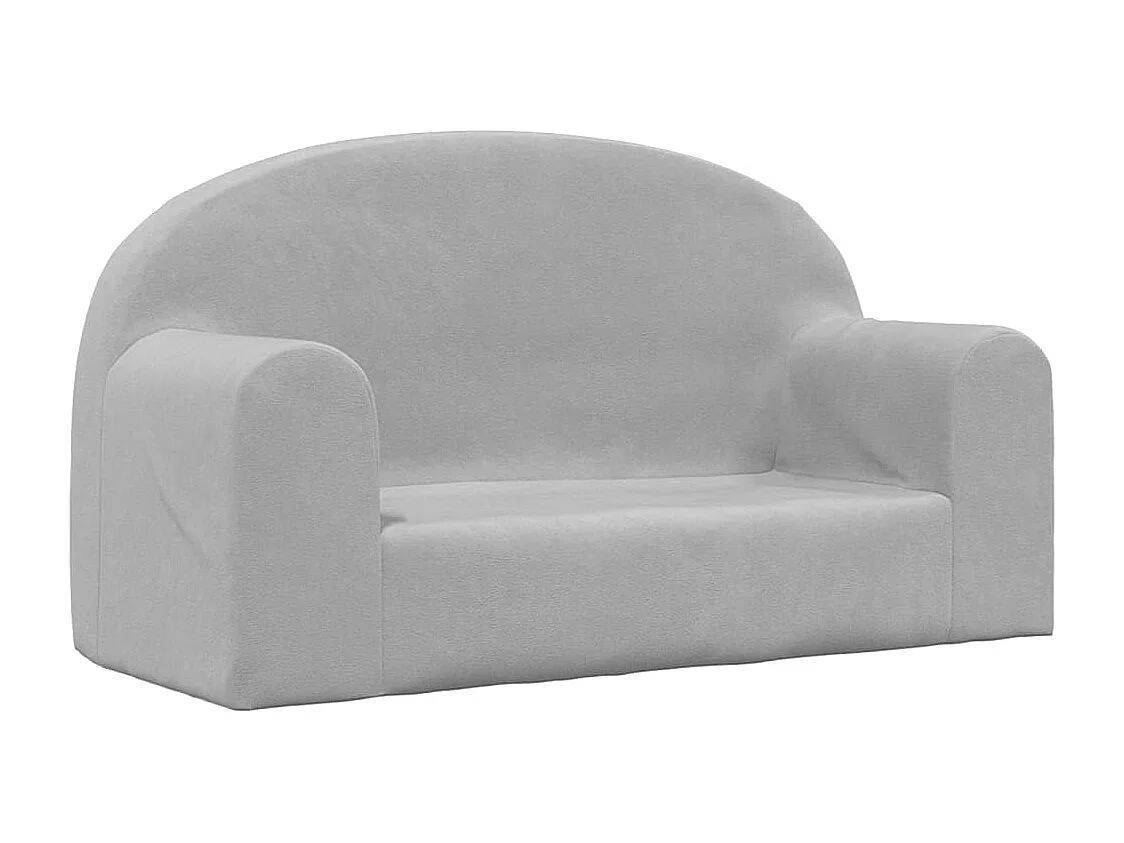 Canapé pour enfants 2 places gris clair peluche douce FR448924