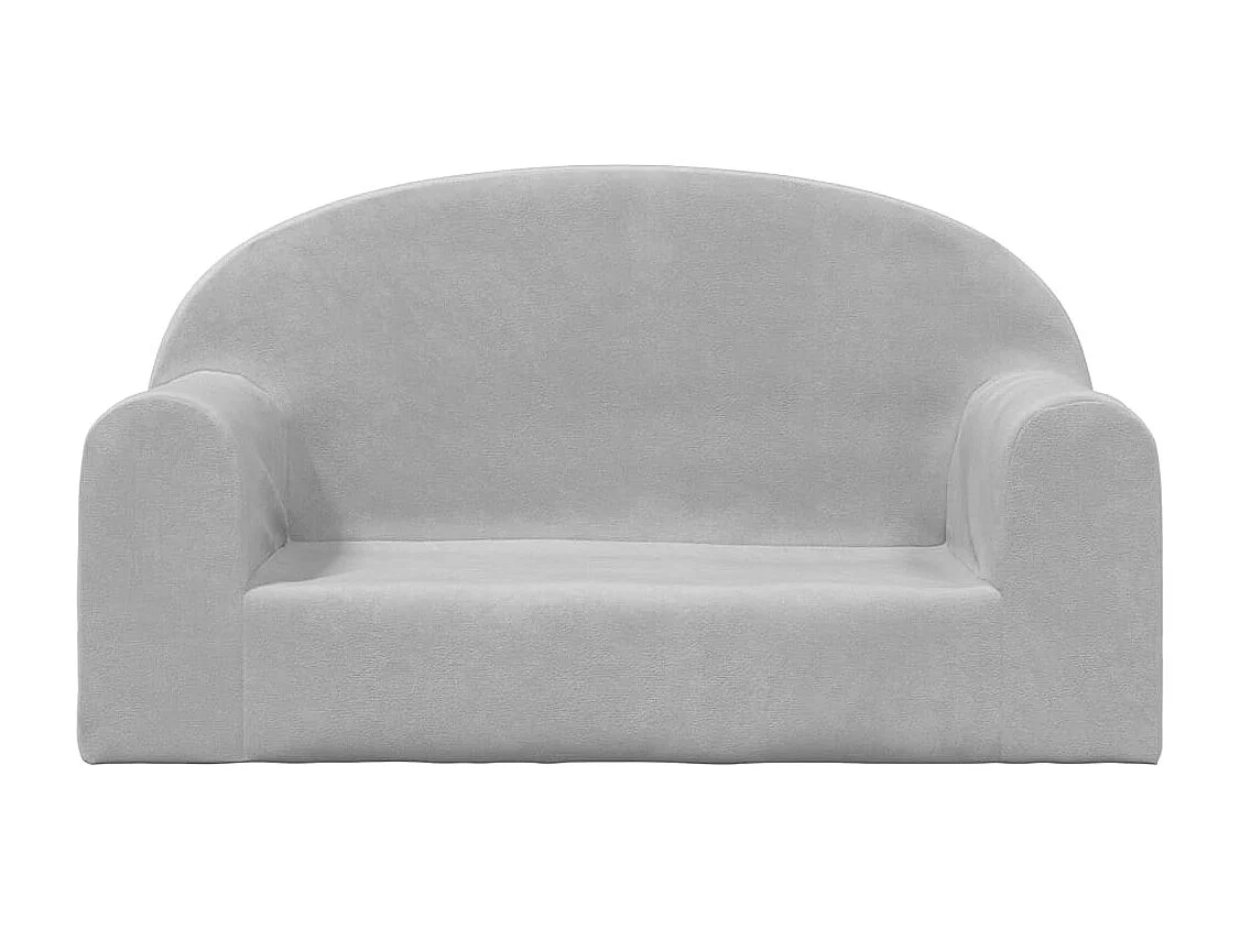 Canapé pour enfants 2 places gris clair peluche douce FR448924