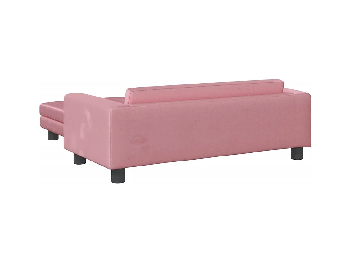 Kinderbank met voetensteun 100x50x30 cm fluweel roze BE766532