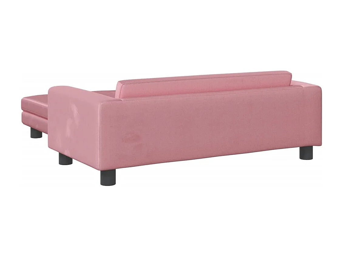 Canapé avec repose-pied pour enfants rose 100x50x30 cm velours FR787504