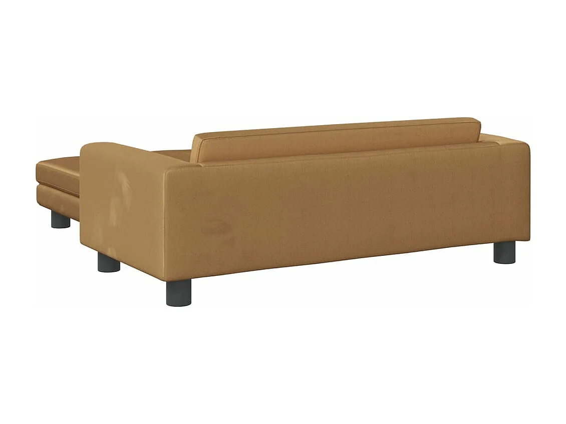 Canapé avec repose-pied pour enfants marron 100x50x30cm velours FR357482