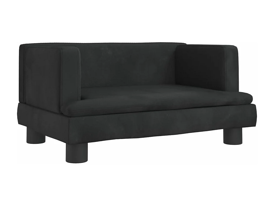 Canapé pour enfants noir 60x40x30 cm velours FR172581