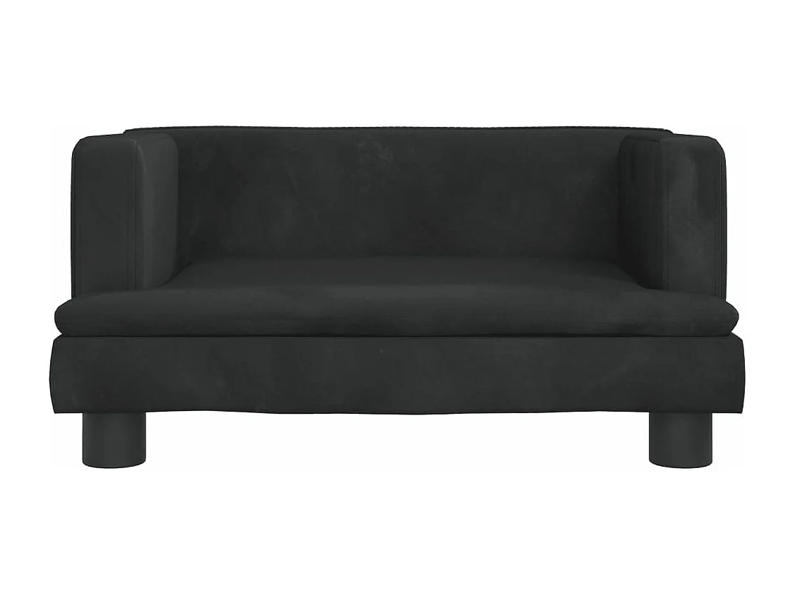 Canapé pour enfants noir 60x40x30 cm velours FR172581