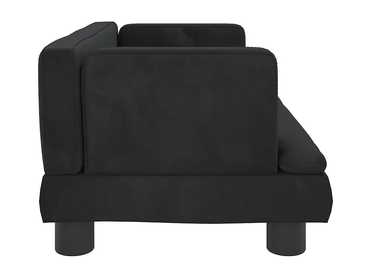 Canapé pour enfants noir 60x40x30 cm velours FR172581