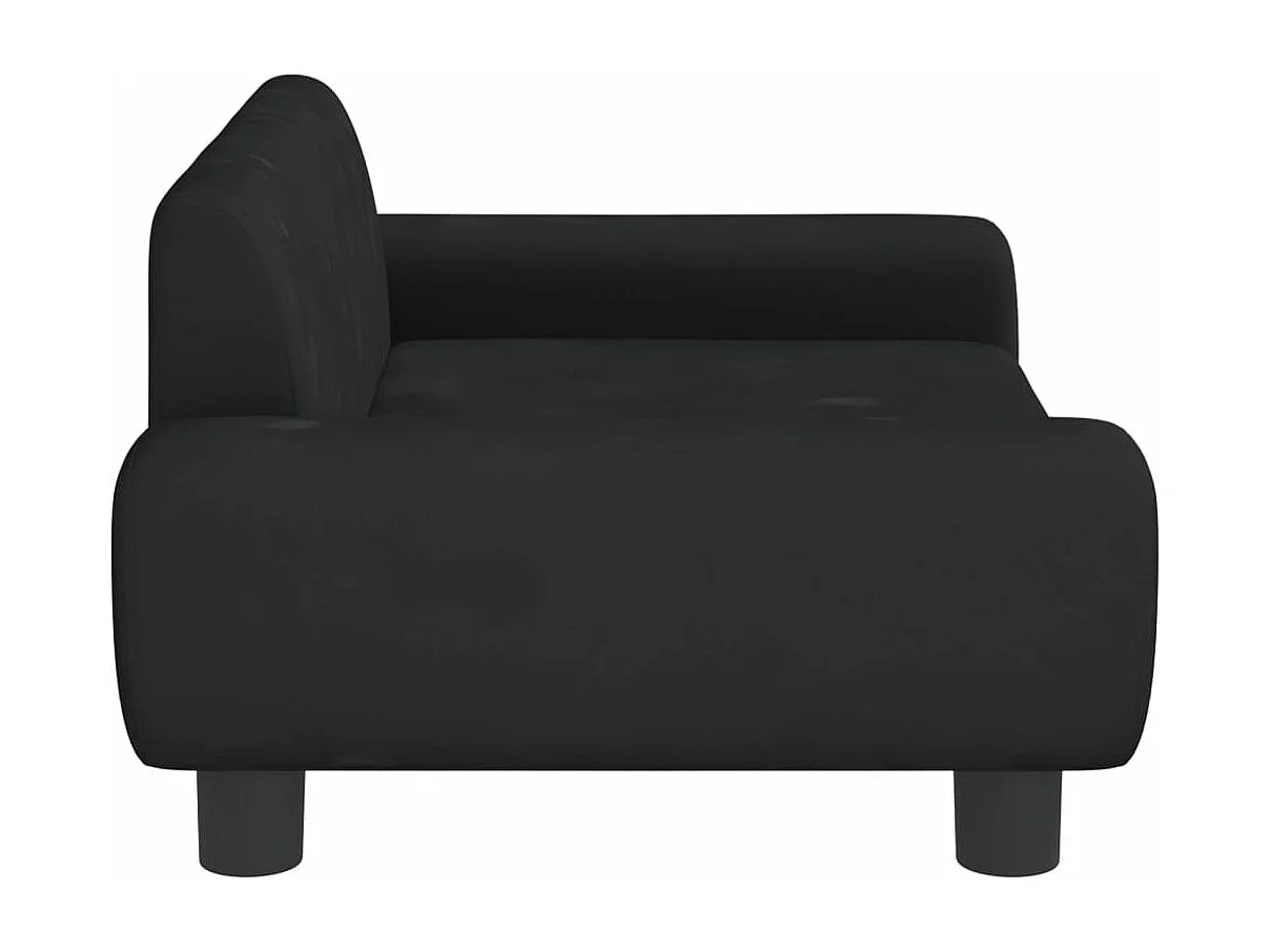 Canapé pour enfants noir 70x45x33 cm velours FR457059