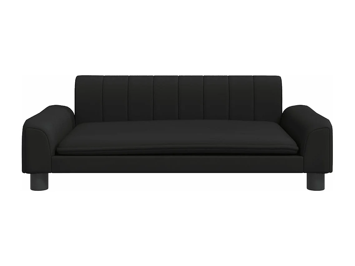 Sofá infantil 90x53x30 cm couro artificial preto PT326831