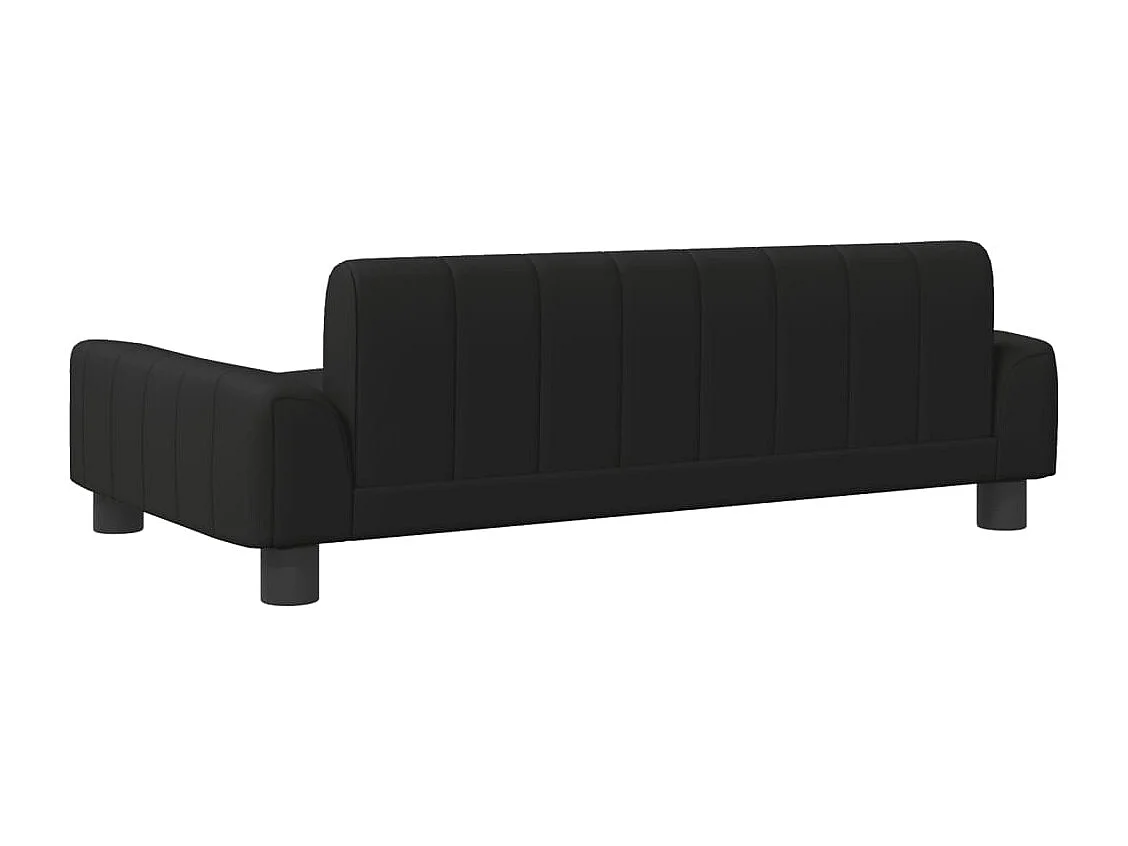Sofá infantil 90x53x30 cm couro artificial preto PT326831