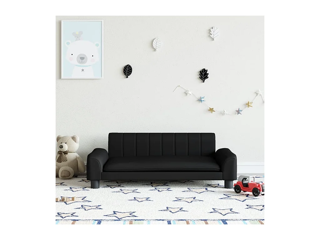 Canapé pour enfants noir 90x53x30 cm similicuir FR225768