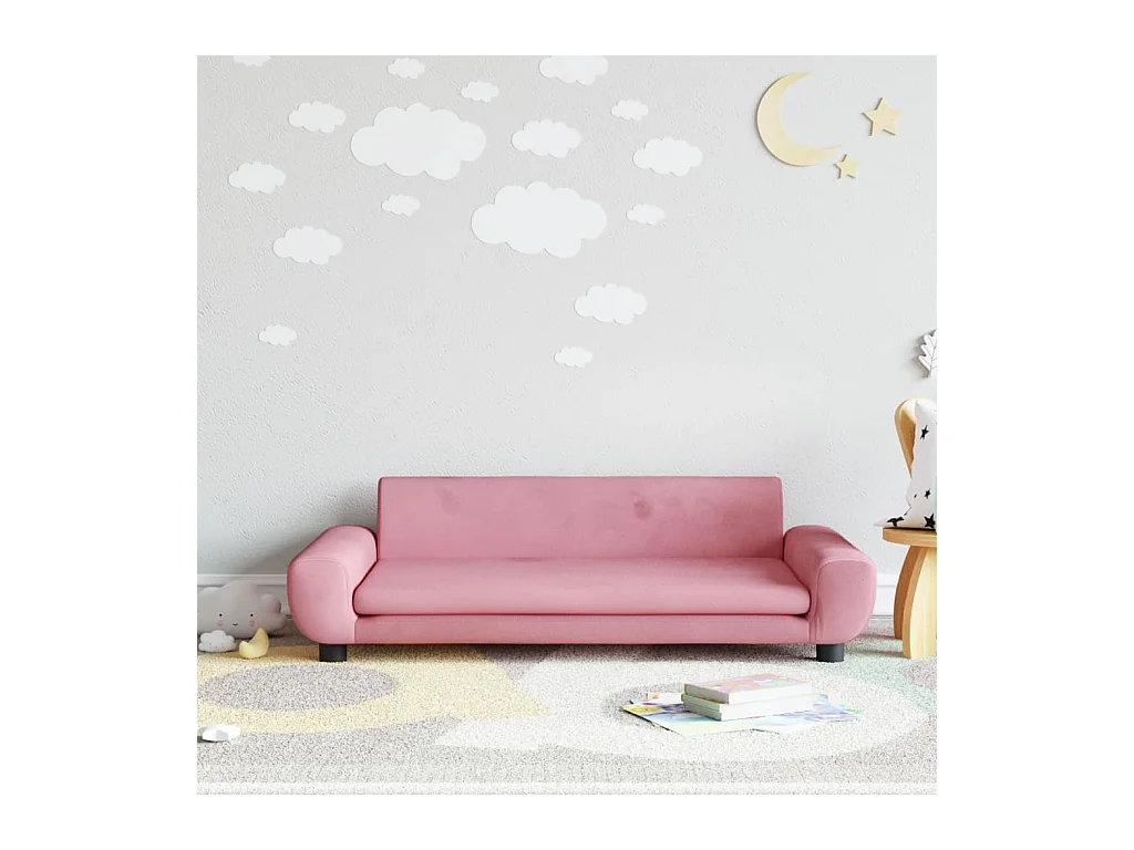 Canapé pour enfants rose 100x54x33 cm velours FR964453
