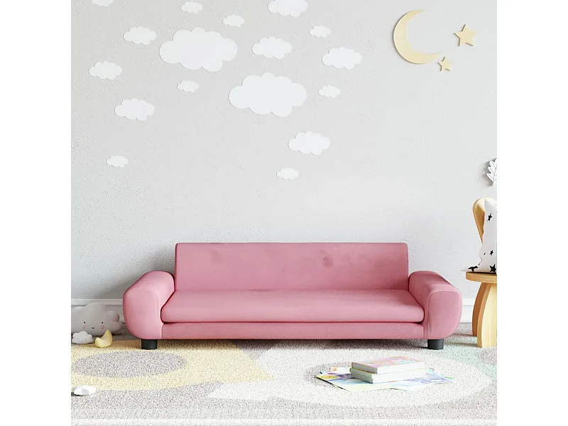 Canapé pour enfants rose 100x54x33 cm velours FR964453
