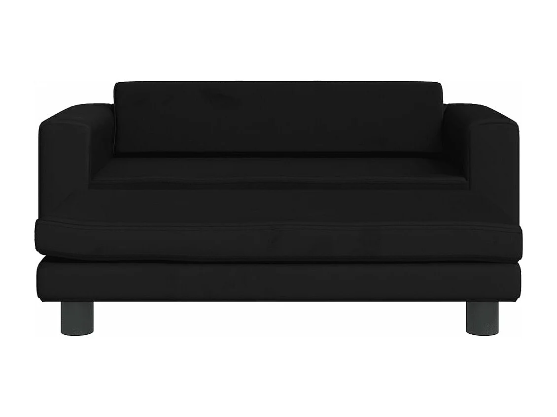Canapé avec repose-pied pour enfants noir 100x50x30 cm velours FR131799