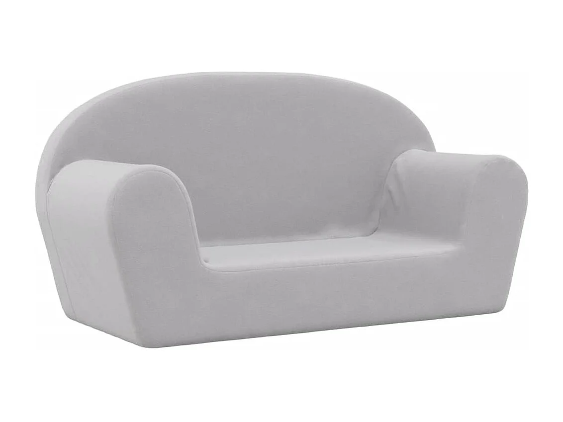 Canapé pour enfants 2 places gris clair peluche douce FR965602