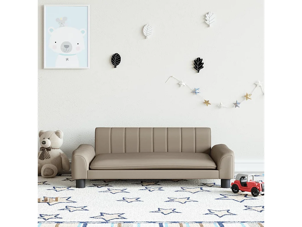 Kinderbank 90x53x30 cm kunstleer cappuccinokleurig BE623525