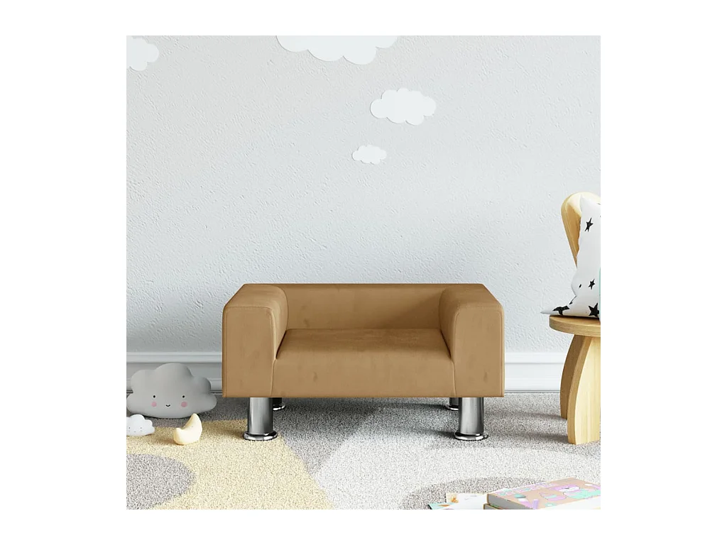 Canapé pour enfants marron 50x40x26,5 cm velours FR365290