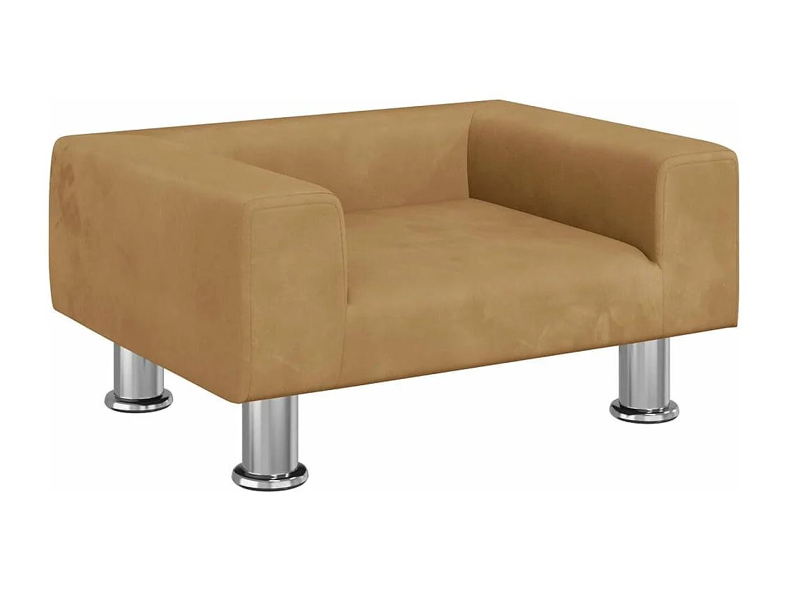 Kinderbank 50x40x26,5 cm fluweel bruin BE271694