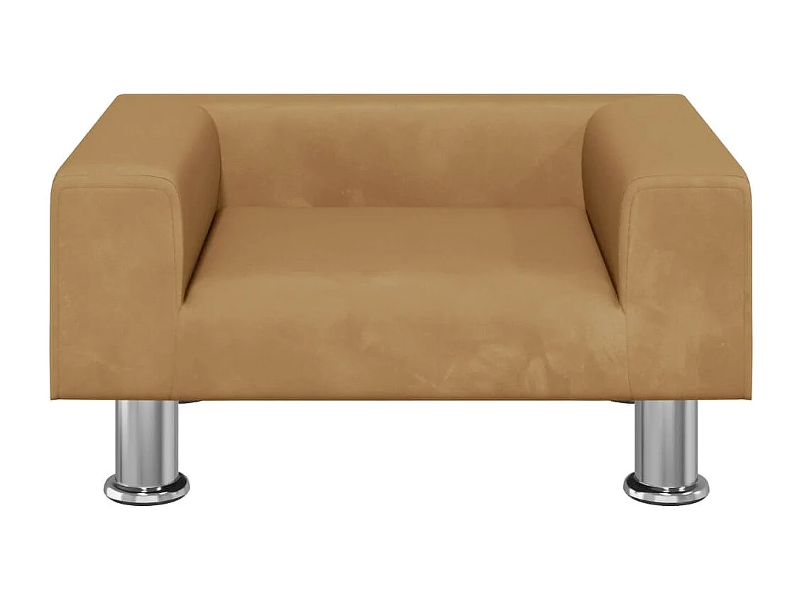 Kinderbank 50x40x26,5 cm fluweel bruin BE271694