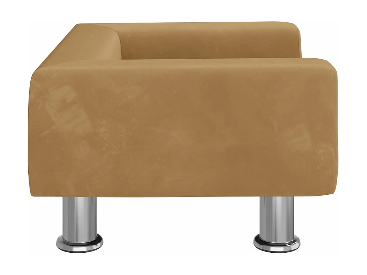 Kinderbank 50x40x26,5 cm fluweel bruin BE271694