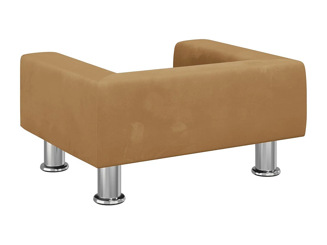 Kinderbank 50x40x26,5 cm fluweel bruin BE271694