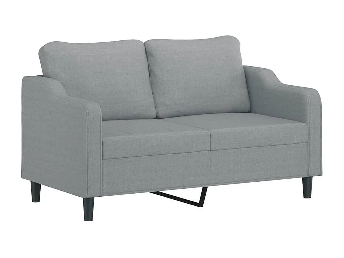 Canapé 2 places avec oreillers gris clair 140 cm tissu FR227752