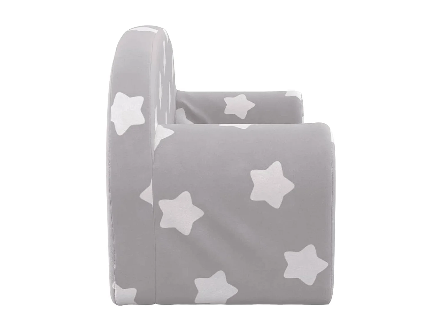 Canapé enfants 2 places gris clair avec étoiles peluche douce FR923383