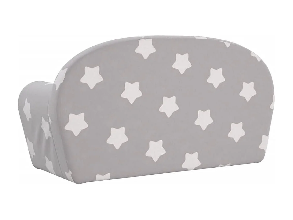 Kinderbank 2-zits met sterren zacht pluche lichtgrijs BE170882