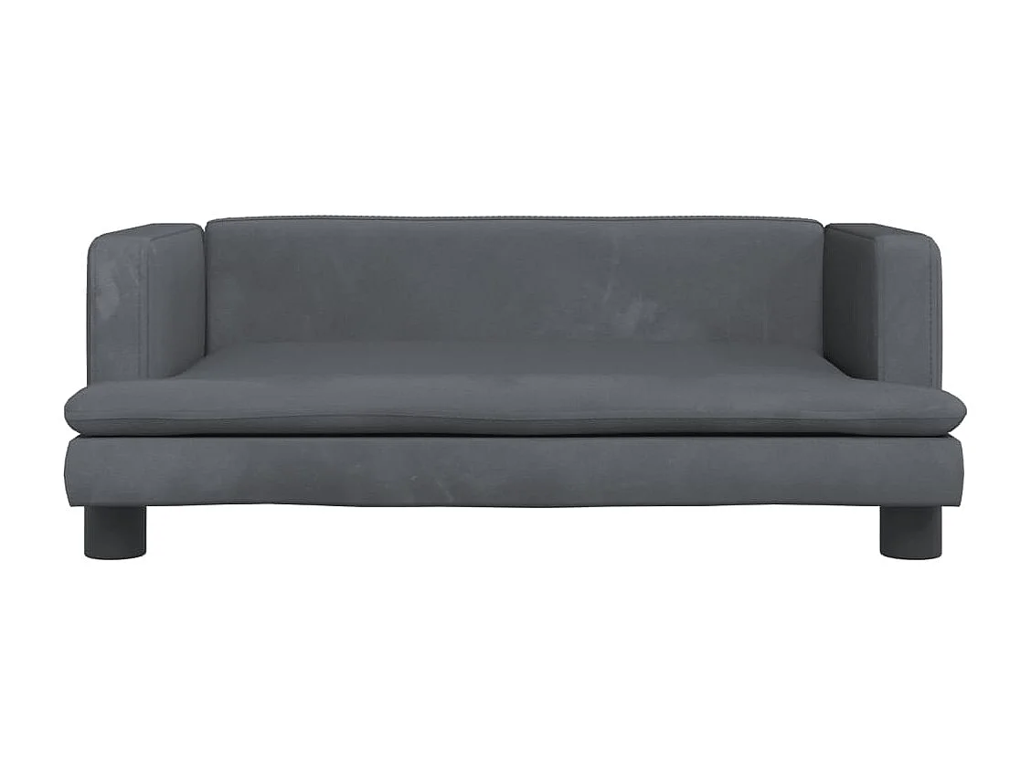 Canapé pour enfants gris foncé 80x45x30 cm velours FR387669
