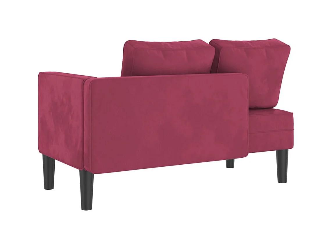 Canapé avec coussins rouge bordeaux velours FR776335