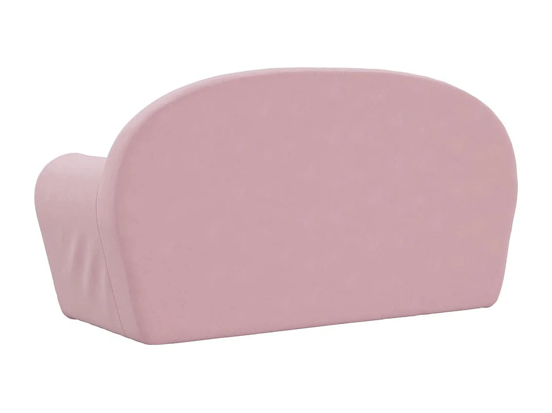 Canapé pour enfants 2 places rose peluche douce FR107219