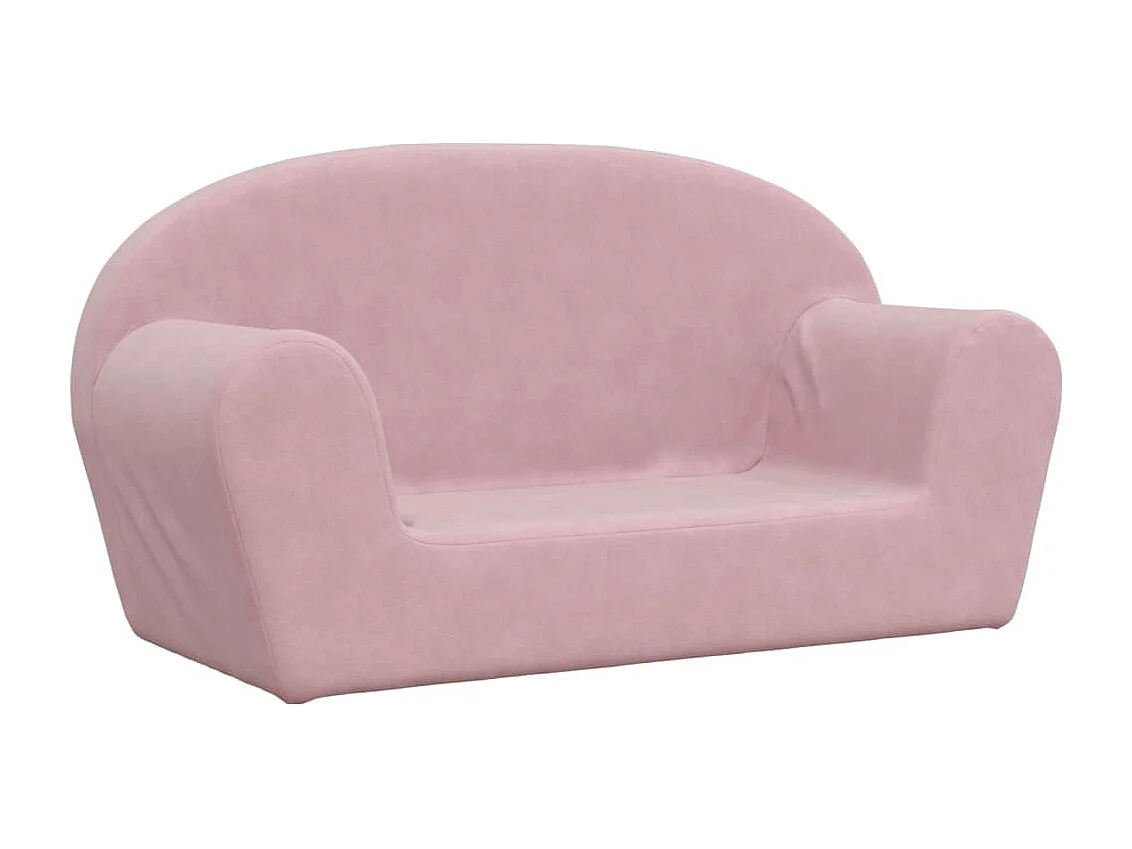 Sofá para niños de 2 plazas felpa suave rosa ES370208