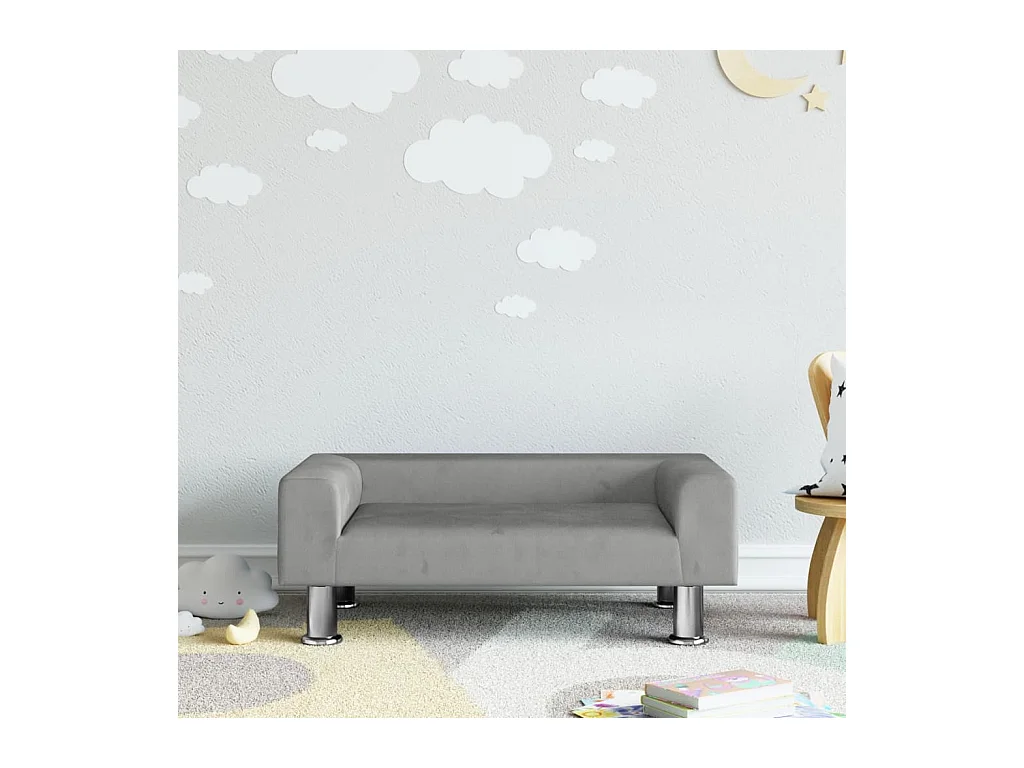 Canapé pour enfants gris clair 70x45x26,5 cm velours FR540250