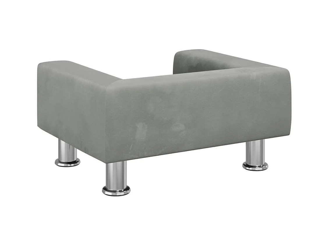 Sofá para niños de terciopelo gris claro 50x40x26,5 cm ES556925