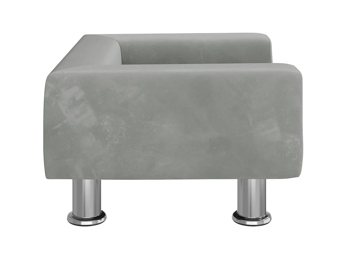 Sofá para niños de terciopelo gris claro 50x40x26,5 cm ES556925