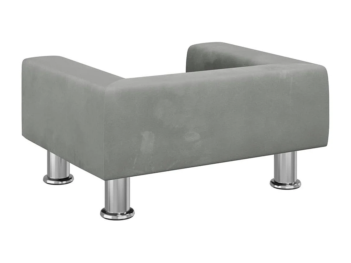 Canapé pour enfants gris clair 50x40x26,5 cm velours FR405467